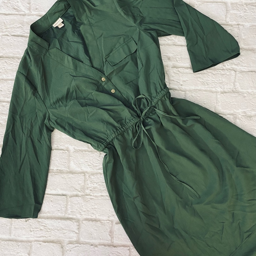 Merona army green shirt dress with 3/4 sleeves